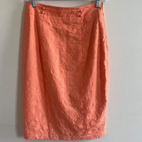 Anthropologie Rare Peach "Discreet Designs Pencil Skirt" by The Addison - Picture 8 of 9